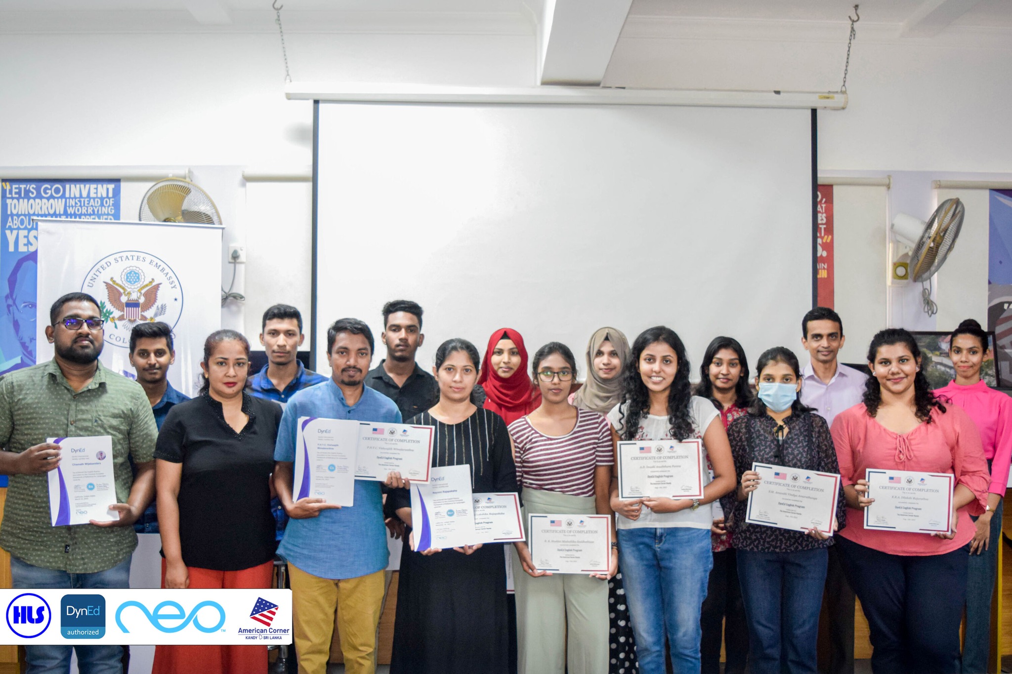Certificate ceremony at American Corner, Kandy
