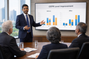 Corporate training presentation in progress